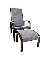 Крісло для відпочинку з підставкою Avko ARC011 Walnut Grey