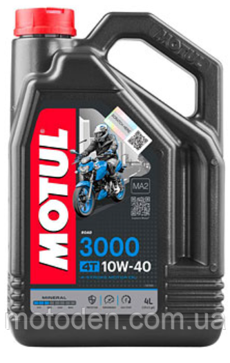 Олива моторна MOTUL 3000 4T SAE 10W40 (4L), фото 1