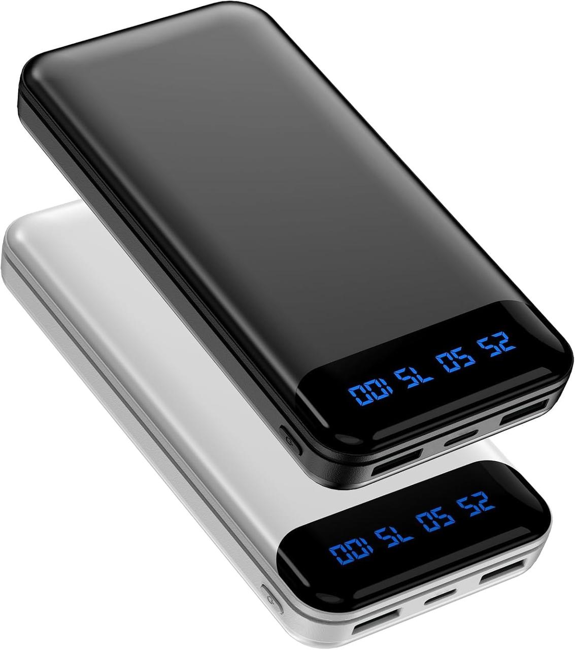 Power Bank, 2 упаковки 16000 мАг портативний зарядний пристрій для телефону, PD15W Triple 3A Швидка зарядка акумулятора, тонкий 2