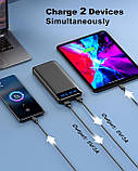 Enerwow Power Bank, 2 шт. 16000 мАг портативний зарядний пристрій 3A Швидка зарядка, найтонший зарядний пристрій для телефону, фото 4