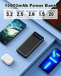 Enerwow Power Bank, 2 шт. 16000 мАг портативний зарядний пристрій 3A Швидка зарядка, найтонший зарядний пристрій для телефону, фото 6