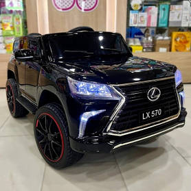 Дитячий електромобіль на акумуляторі Lexus LX 570 на пульті радіокеруванні для дітей 3-8 років Чорний