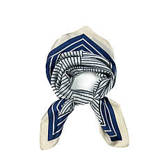 Хустка жіноча з візерунком LuckyLOOK Лагерта 70x70 см Молочний/Синій (486-218)