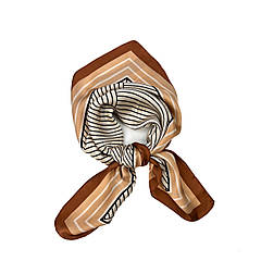 Хустка жіноча з візерунком LuckyLOOK Лагерта 70x70 см Молочна/Коричнева (486-201)