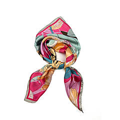 Хустка жіноча з візерунком LuckyLOOK Child 90х90 см Рожевий/Бежевий (486-140)