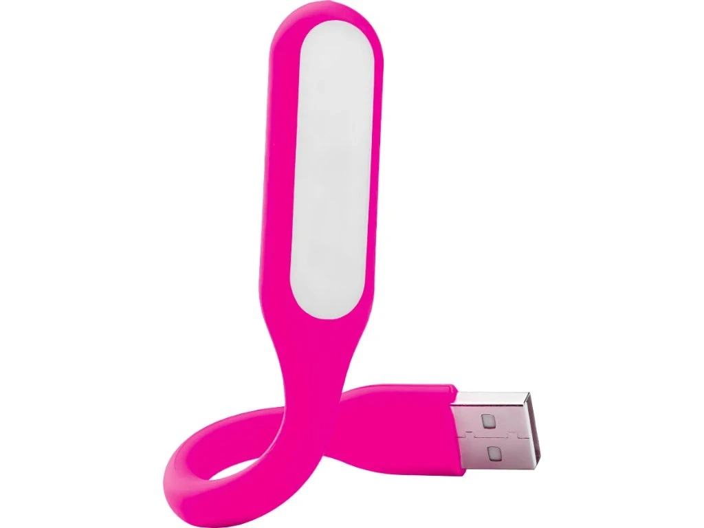 Гнучка світлодіодна лампа з USB роз'ємом 1.2W, лампа для Power Bank, комп'ютера, ноутбука, холодне світло, рожева