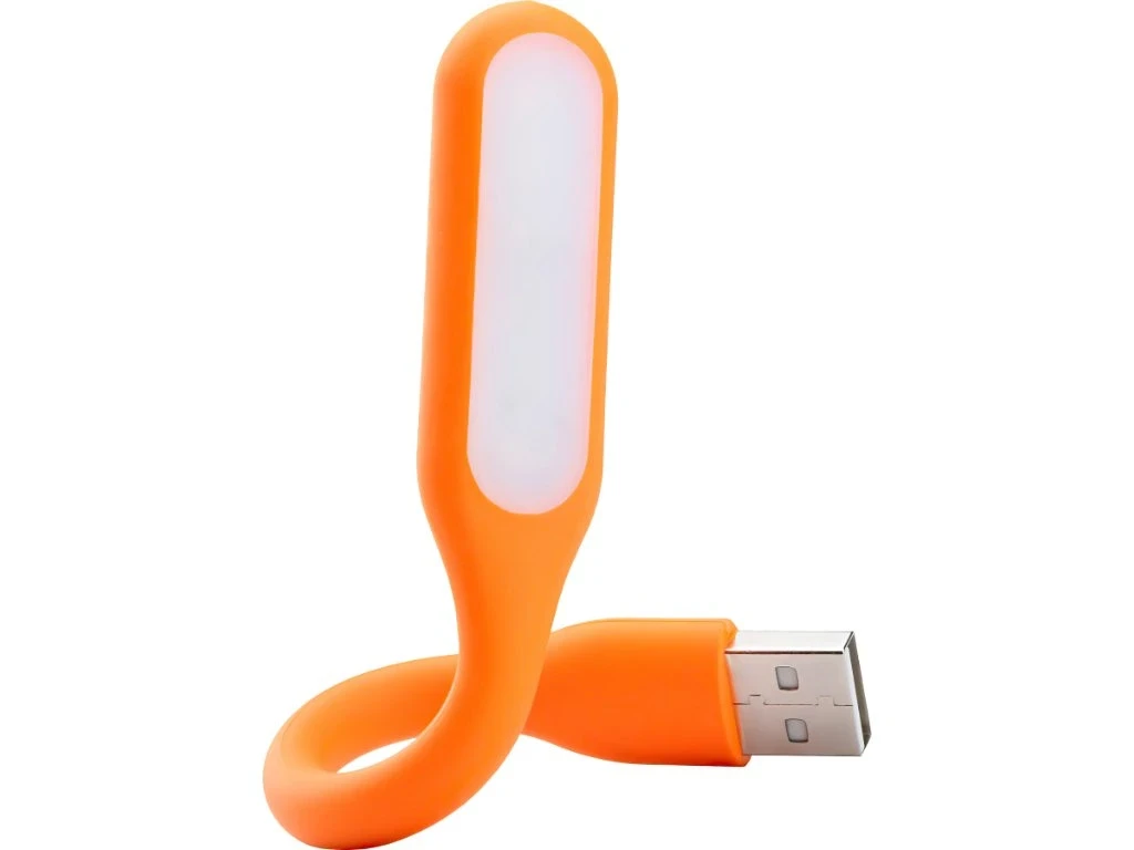 Гнучка світлодіодна лампа з USB роз'ємом 1.2W, лампа для Power Bank, комп'ютера, ноутбука, холодне світло, помаранчева