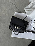 Сумка жіноча Hermes Kelly mini чорний крос боді Хермес, фото 4