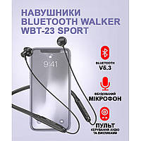 Навушники Bluetooth Walker WBT-23 Sport, бездротові з мікрофоном, до 10 год роботи, чорний колір