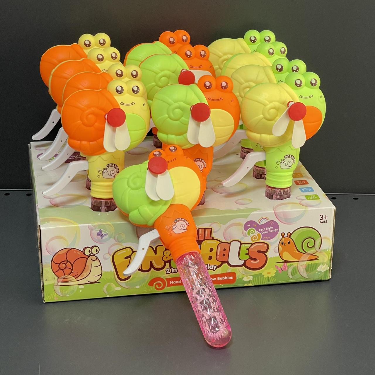 Іграшка дитяча "Мильні бульбашки з вентилятором. Равлик", 17,5 см, мікс ЛТ, фото 1