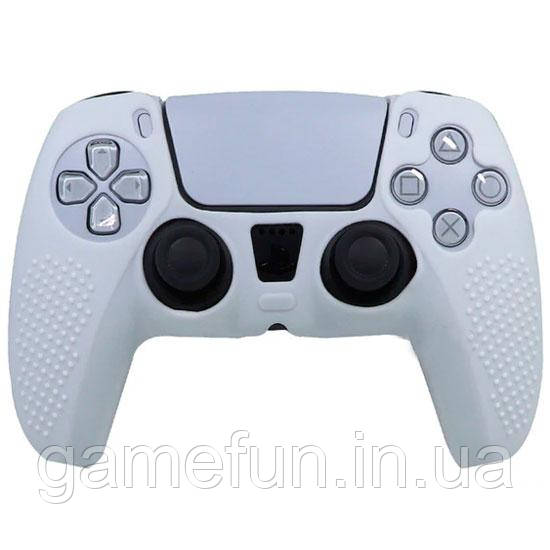 Силіконовий чохол для джойстика PS5 DualSense білий, фото 1