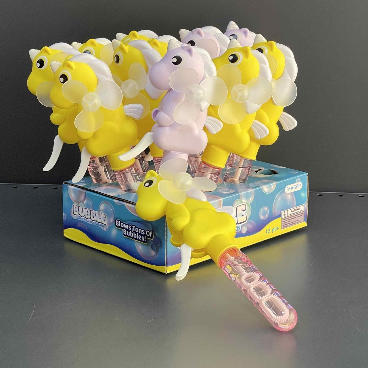 Іграшка дитяча "Мильні бульбашки з вентилятором. Єдиноріг", 21 см, мікс ЛТ, фото 1