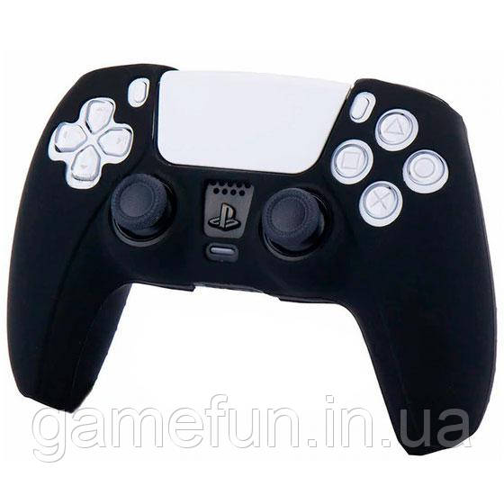 Силіконовий чохол для геймпада PS5 DualSense чорний, фото 1