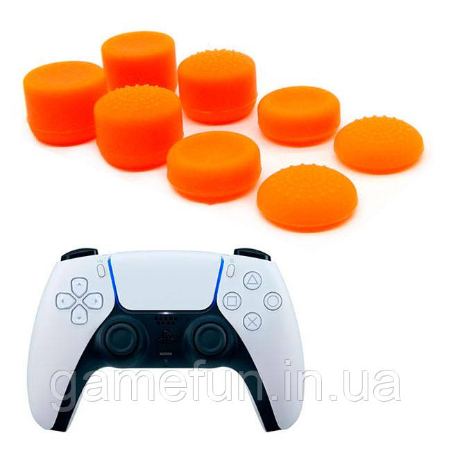 Силіконові накладки для джойстика PS5 Dualsense помаранчеві 8 шт, фото 1