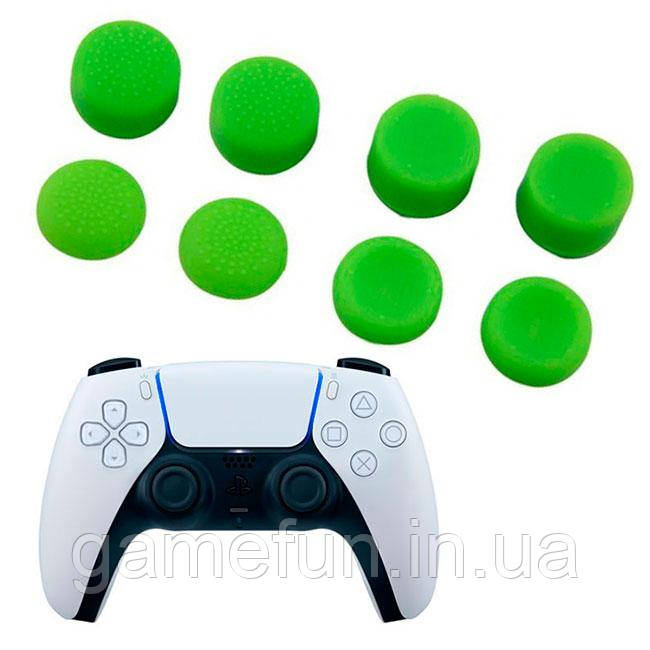 Силіконові накладки для джойстика PS5 Dualsense зелений 8 шт, фото 1