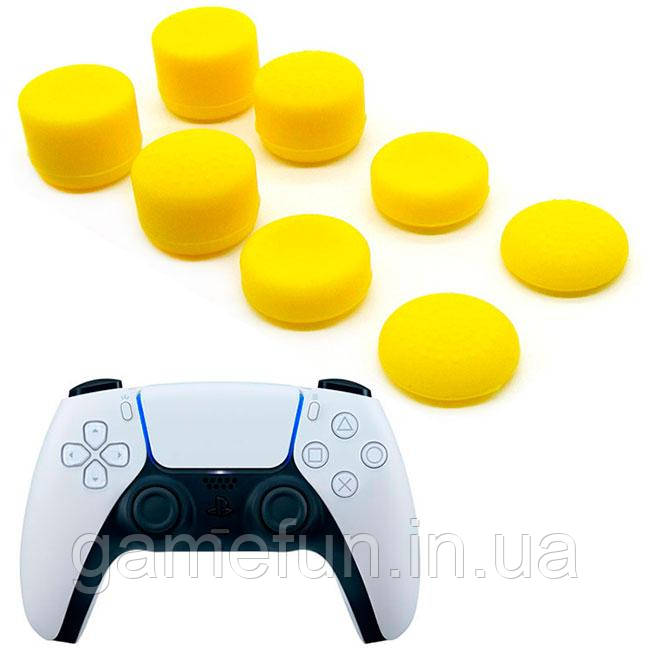 Силіконові накладки для джойстика PS5 Dualsense жовтий 8 шт, фото 1