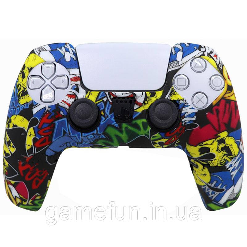 Силіконовий чохол для джойстика PS5 Dualsense графіті (HS-PS5315J), фото 1