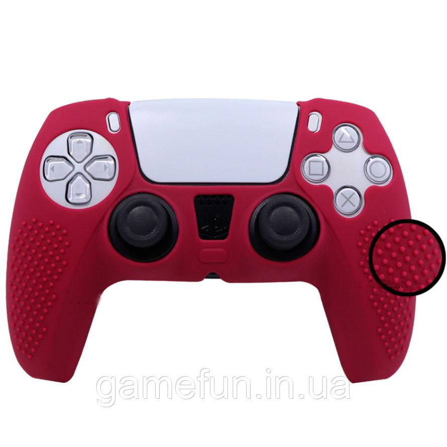 Силіконовий чохол для джойстика PS5 DualSense (бордовый), фото 1