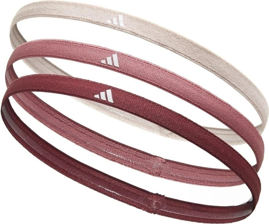 Пов'язки на голову Adidas Hairbands 3pk бордовий, рожевий, бежевий One Size ADAC-16208 (Оригінал), фото 1