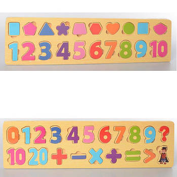 Дерев'яна іграшка рамка-вкладиш Цифри MD2216 G-Rich