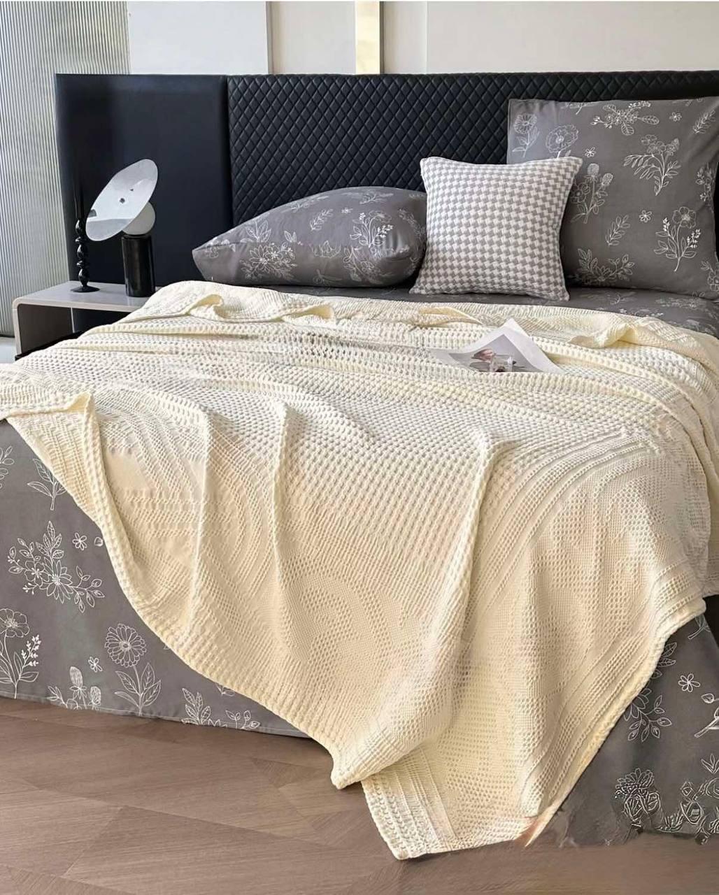 Постільна білизна з вафельним покривалом Євро