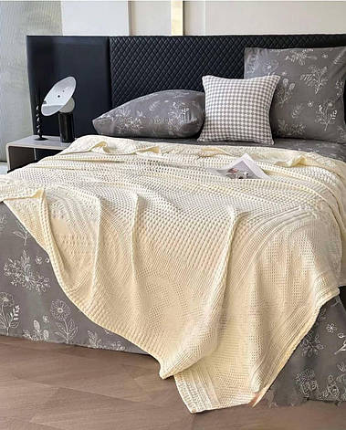 Постільна білизна з вафельним покривалом Євро, фото 1