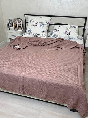 Постільна білизна з вафельним покривалом Євро, фото 1