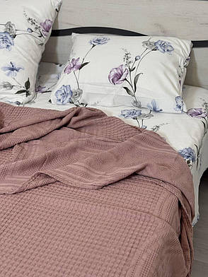 Постільна білизна з вафельним покривалом Євро, фото 2