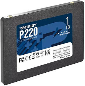Накопичувач SSD 1TB Patriot P220 2.5" SATAIII TLC (P220S1TB25), фото 1
