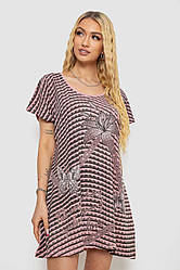 Туніка жіноча з принтом, колір пудрово-чорний, 238RBD378