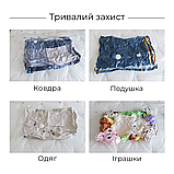 Вакуумні пакети для одягу багажу, багаторазові мішки вакуумні для зберігання речей прозорі, набір 5 шт, фото 7