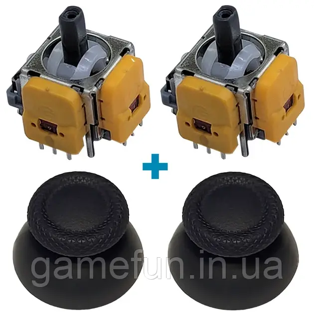 3D механізм джойстика PS5 Dualsense із датчиком холу (Hall effect) 2 шт + стики V2 сірі 2 шт, фото 1