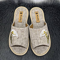 Тапочки жіночі домашні Белста бежеві з відкритим носком 4777, фото 2