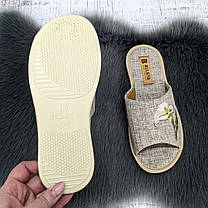 Тапочки жіночі домашні Белста бежеві з відкритим носком 4777, фото 4