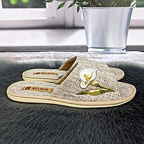 Тапочки жіночі домашні Белста бежеві з відкритим носком 4777, фото 5