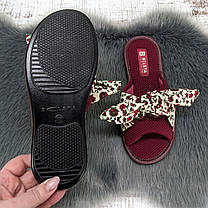 Тапочки жіночі домашні Белста бордові з відкритим носком та великим бантом 4869, фото 4