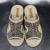 Тапочки жіночі Белста бежеві з відкритим носком 4870, фото 2