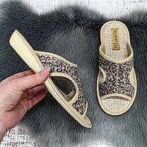 Тапочки жіночі Белста бежеві з відкритим носком 4870, фото 3