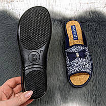 Тапочки жіночі Белста сині з відкритим носком на пробковій устілці 4871, фото 4