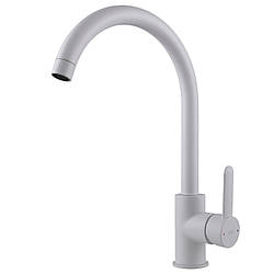 Змішувач для кухні латунний з поворотним U-подібним виливом TOPAZ CORSICA TC 8809-H48-W-S Білий матовий