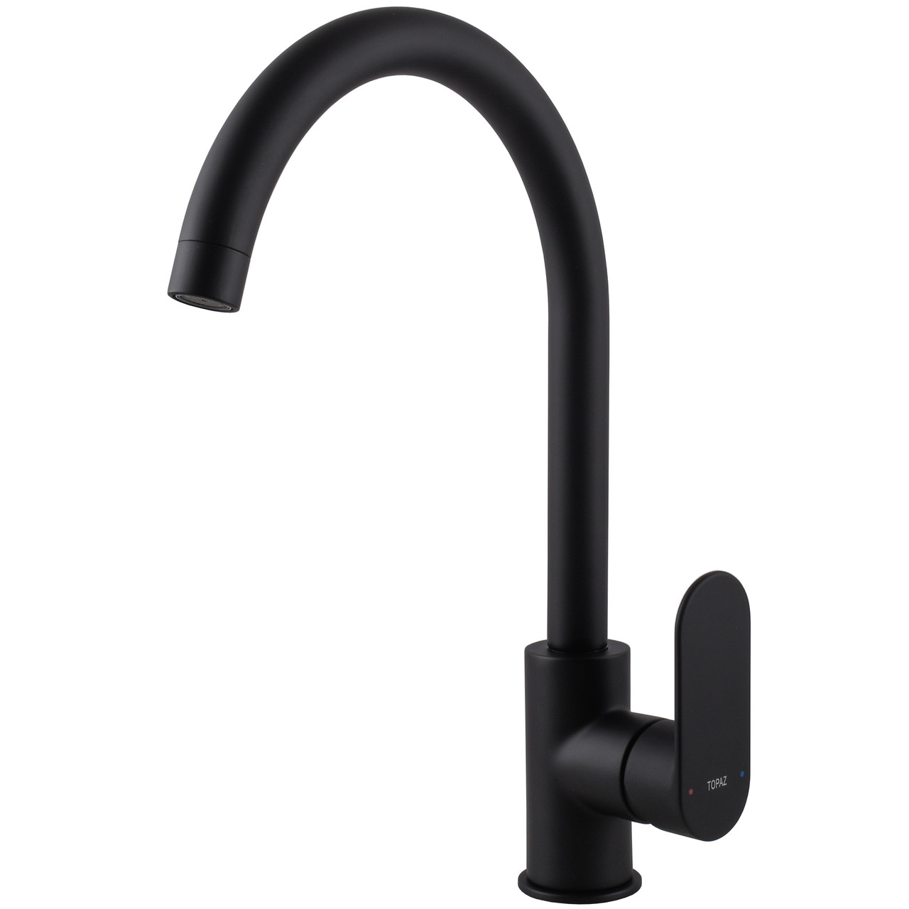 Змішувач для кухні латунний з поворотним виливом TOPAZ BARTS TB 07403-H36-BL Чорний матовий, фото 1