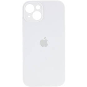 Силіконовий чохол для iPhone 14 - Full Camera з мікрофіброю (Лого), White