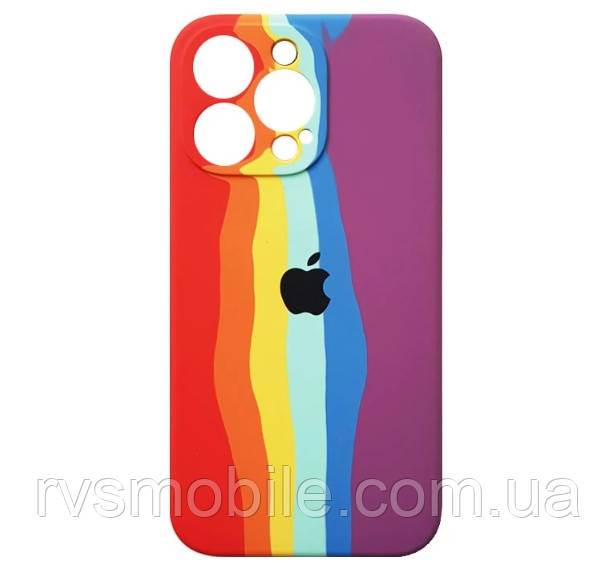 Силіконовий чохол для iPhone 13 Pro - Rainbow, Різнокольоровий / Червоний, фото 1