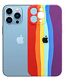 Силіконовий чохол для iPhone 13 Pro - Rainbow, Різнокольоровий / Червоний, фото 4