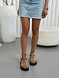 Босоніжки жіночі шкіряні леопардові на низькому ходу, фото 3