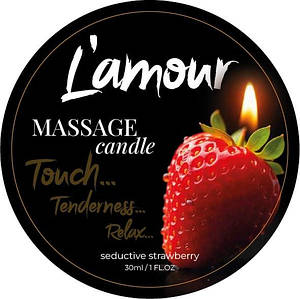 Масажна свічка L'amour Seductive Strawberry з ароматом полуниці, 30 мл