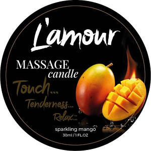 Масажна свічка L'amour Mango з ароматом манго, 30 мл