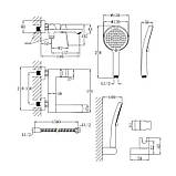 Змішувач для ванни Qtap Evia з поворотним виливом (з душовим гарнітуром) QTEVI260CRM47578 Chrome, фото 2