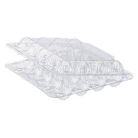 Пластикова упаковка для перепелиних яєць на 18 осередків прозора квадратна 50 шт/уп.