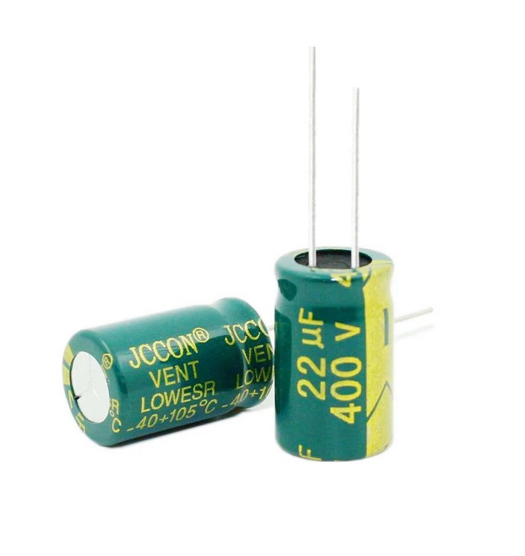Конденсатор 400V 22uF 10*17 105C електролітичний, LowESR, JCCON, для живлення дронів